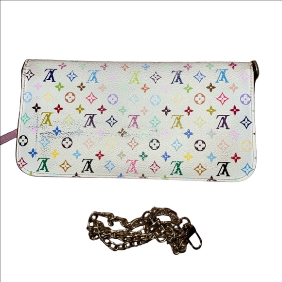 Louis Vuitton Handbags - Louis Vuitton White Monogram Multicolor Litchi Insolite Wallet.